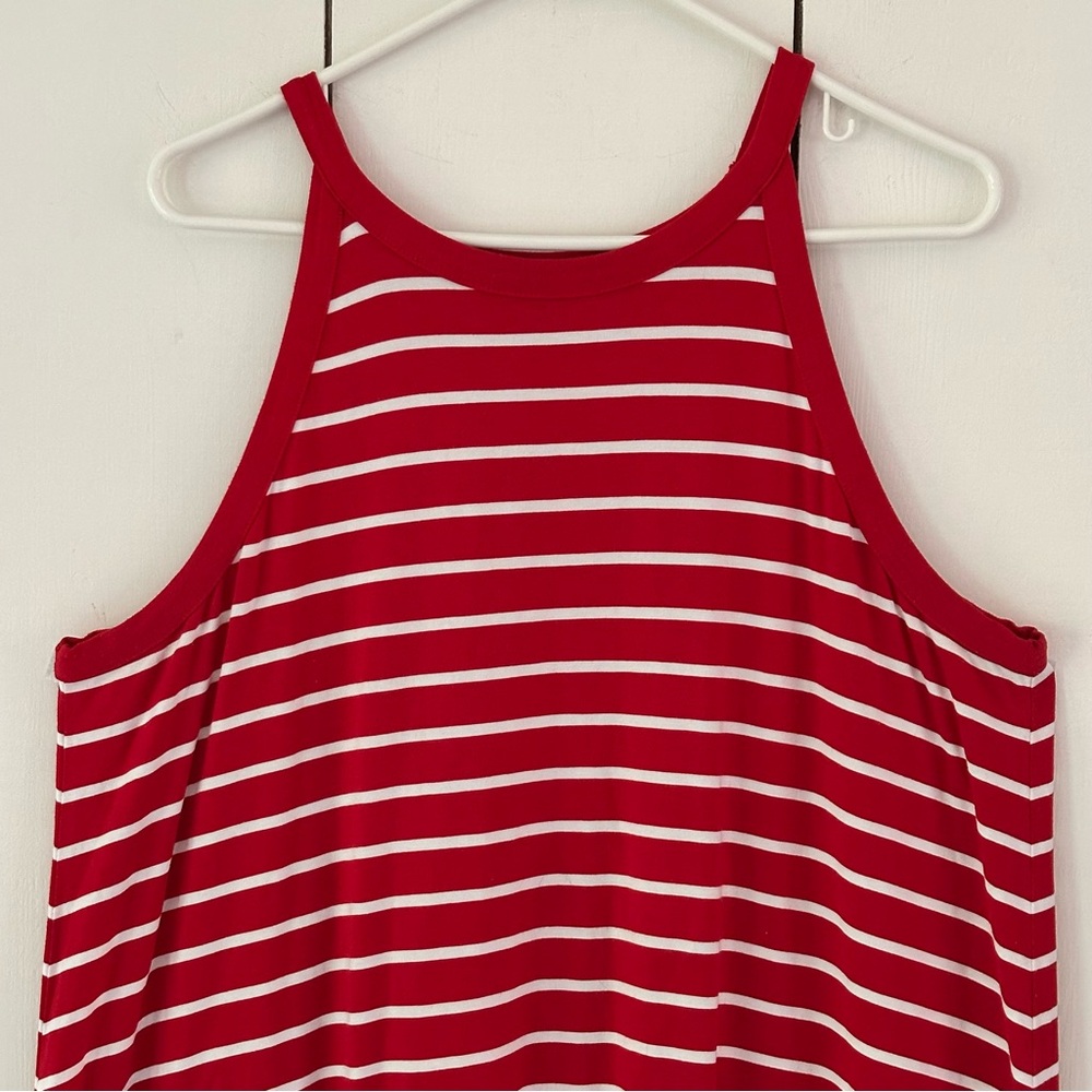 Preppy Old Navy Halter Dress XL Red White Stripe Nautical Coastal Preppy - Picture 4 of 7